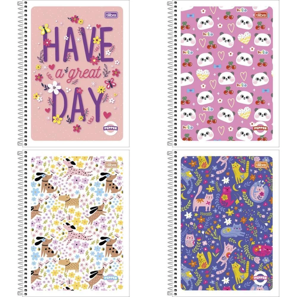 Caderno 01X1 Flexivel Pepper Feminino 80 Folhas Tilibra (Pct.c/04) - imagem 3