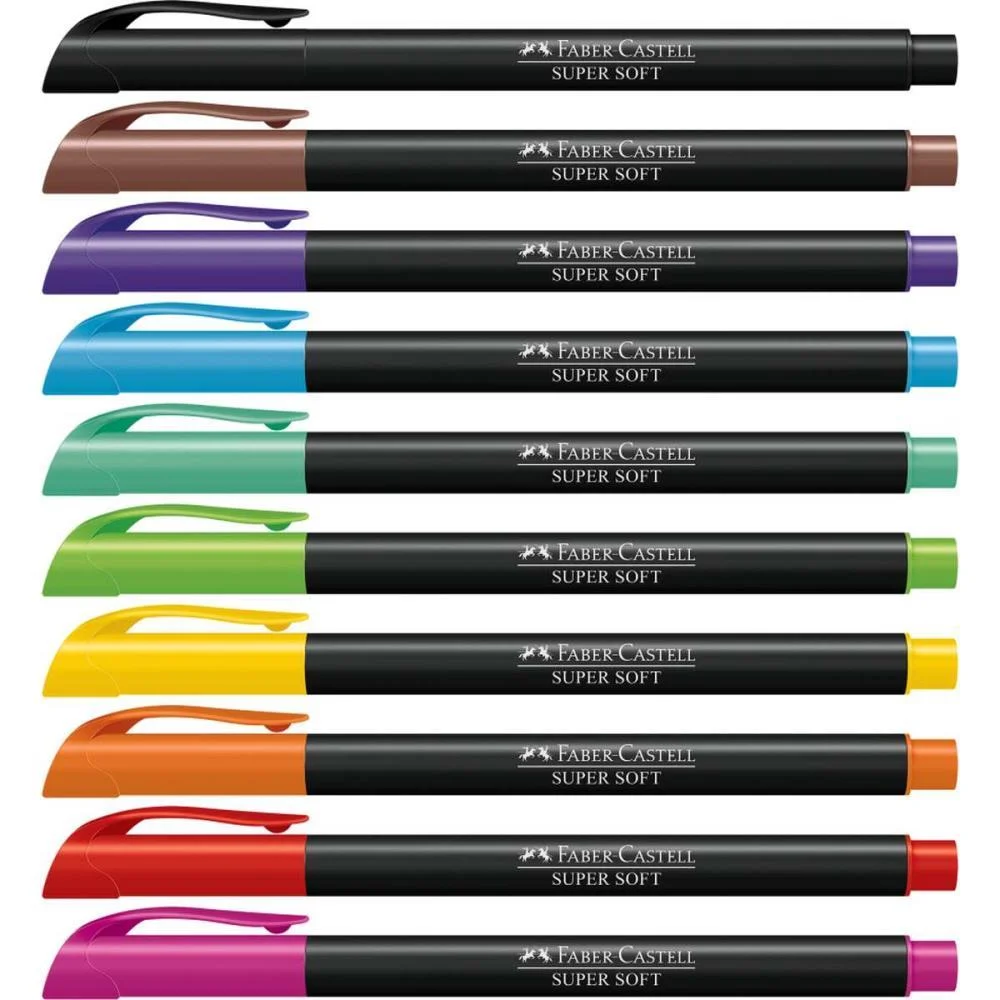 Caneta Hidrografica Supersoft Brush 10Cores Faber-Castell (Cx.c/06) - imagem 5