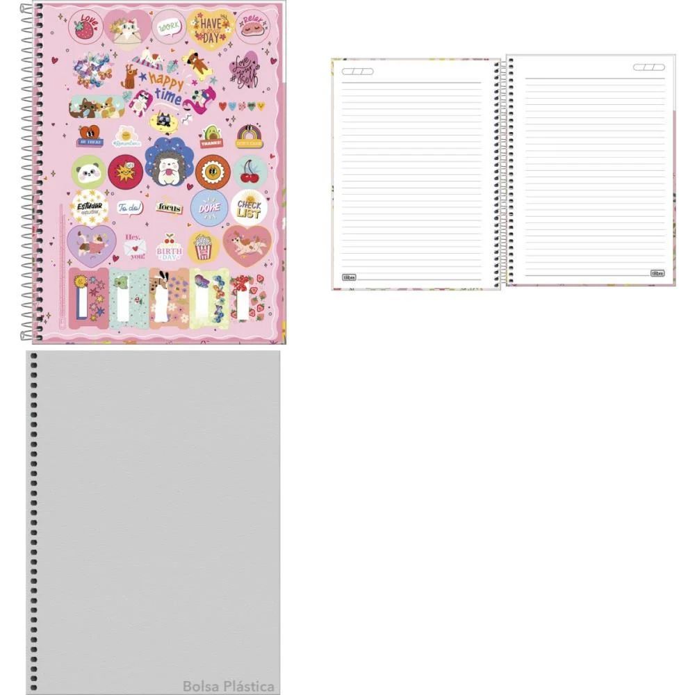 Caderno 10X1 Capa Dura Charme 160Fls. Tilibra (Pct.c/04) - imagem 3