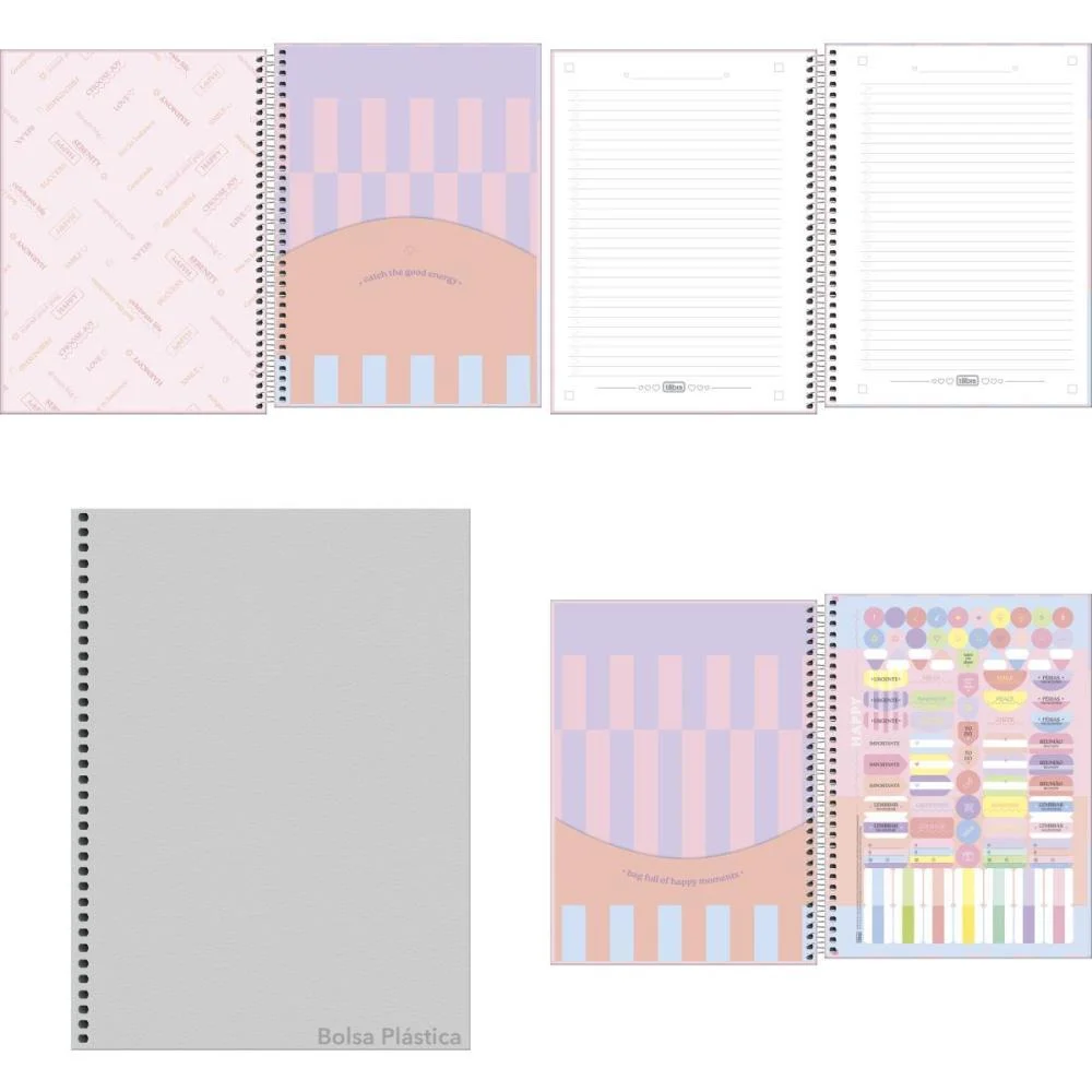 Caderno 01X1 Capa Dura Happy 80Fls. Tilibra (Pct.c/04) - imagem 3