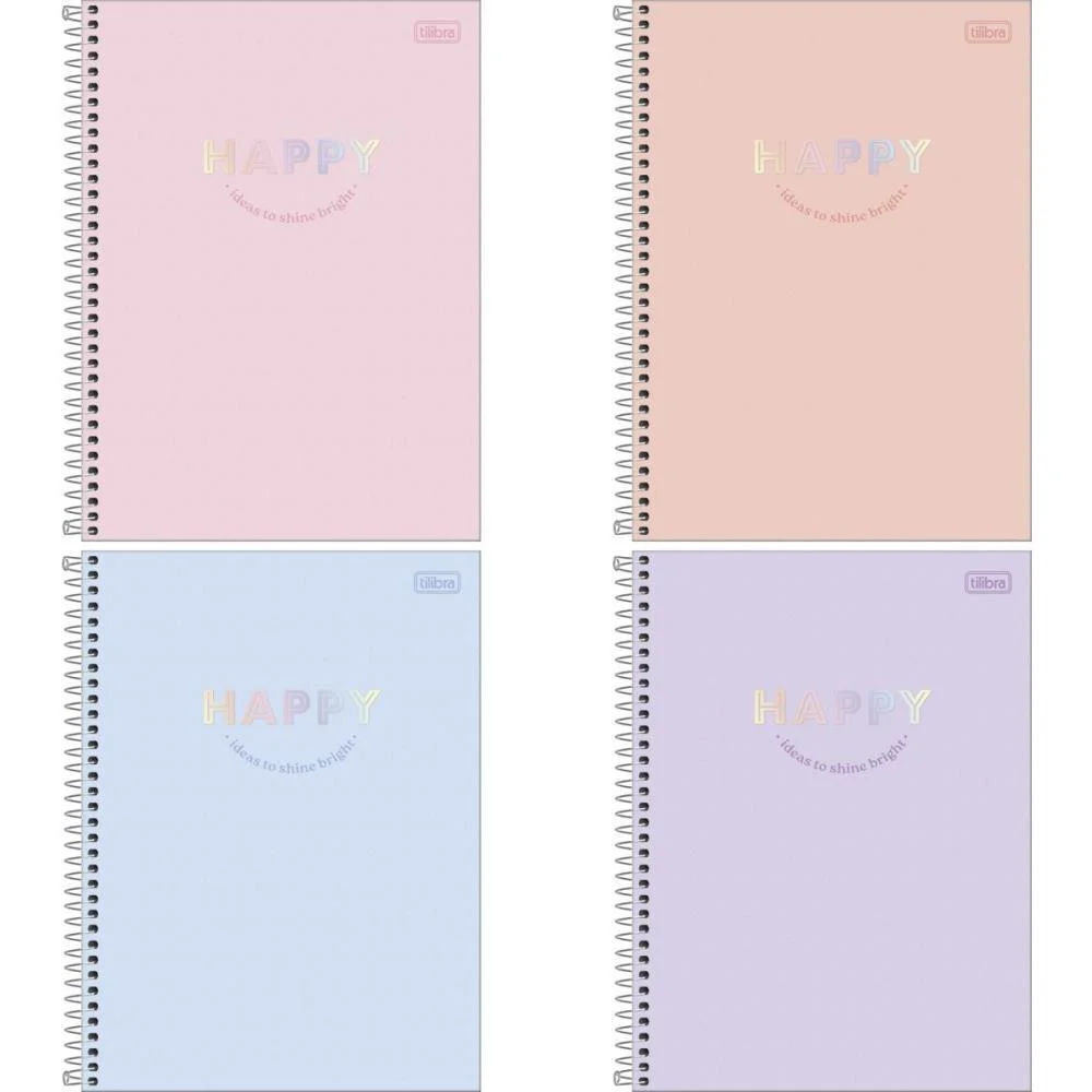 Caderno 01X1 Capa Dura Happy 80Fls. Tilibra (Pct.c/04) - imagem 4