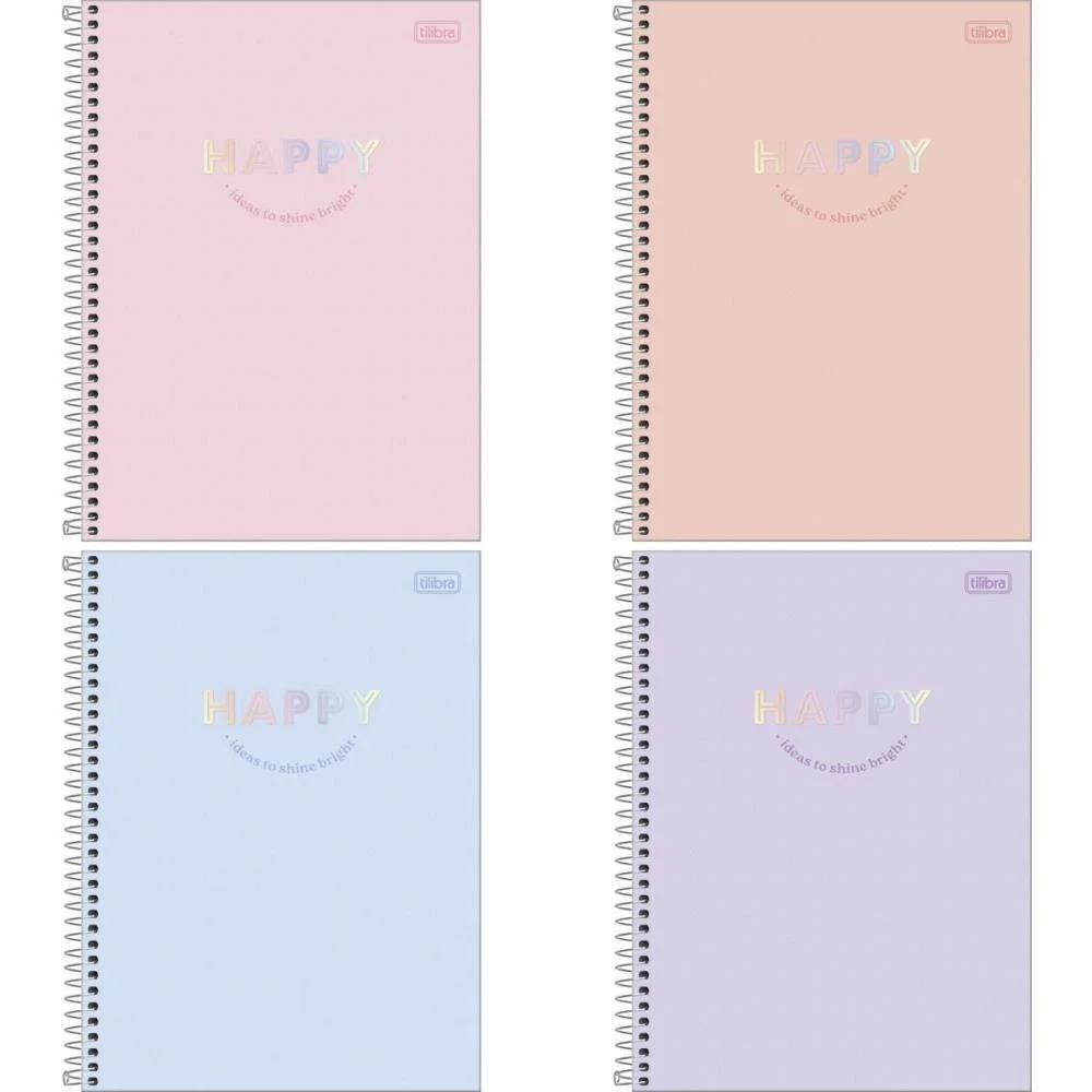 Caderno 10X1 Capa Dura Happy 160Fls. Tilibra (Pct.c/04) - imagem 4