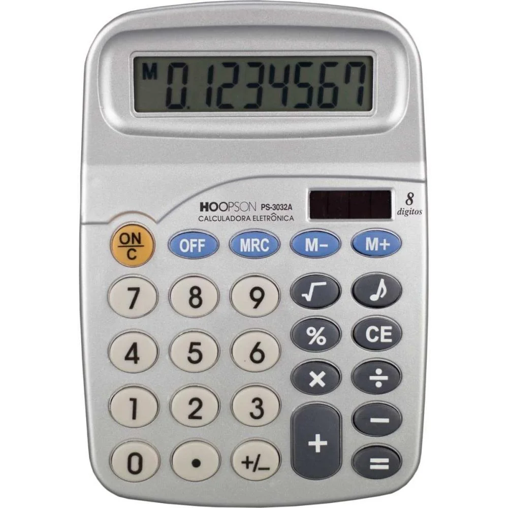 Calculadora De Mesa 8Digitos Bateria Cinza Mercoriental (Unidade) - imagem 3