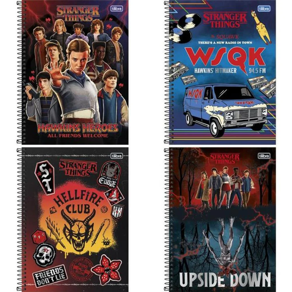 Caderno 10X1 Capa Dura Stranger Things 160Fls Connect Tilibra (Pct.c/04) - imagem 2