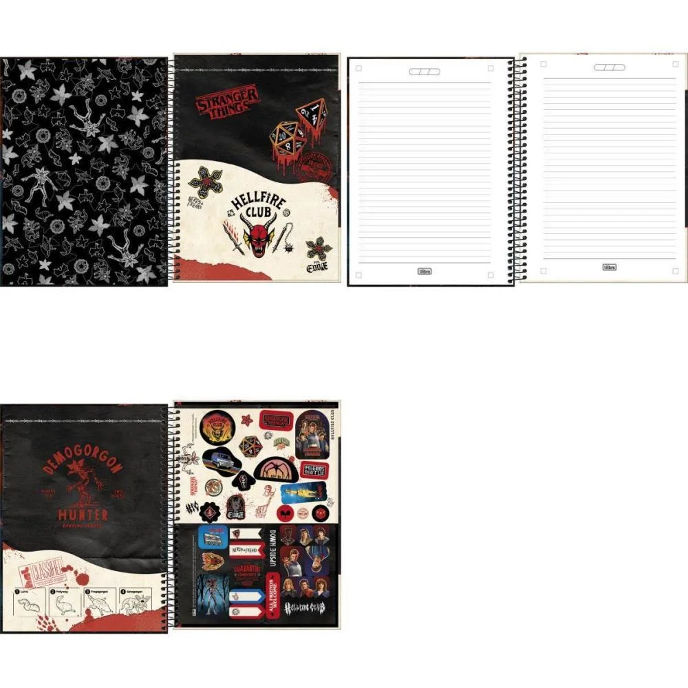 Caderno 10X1 Capa Dura Stranger Things 160Fls Connect Tilibra (Pct.c/04) - imagem 3