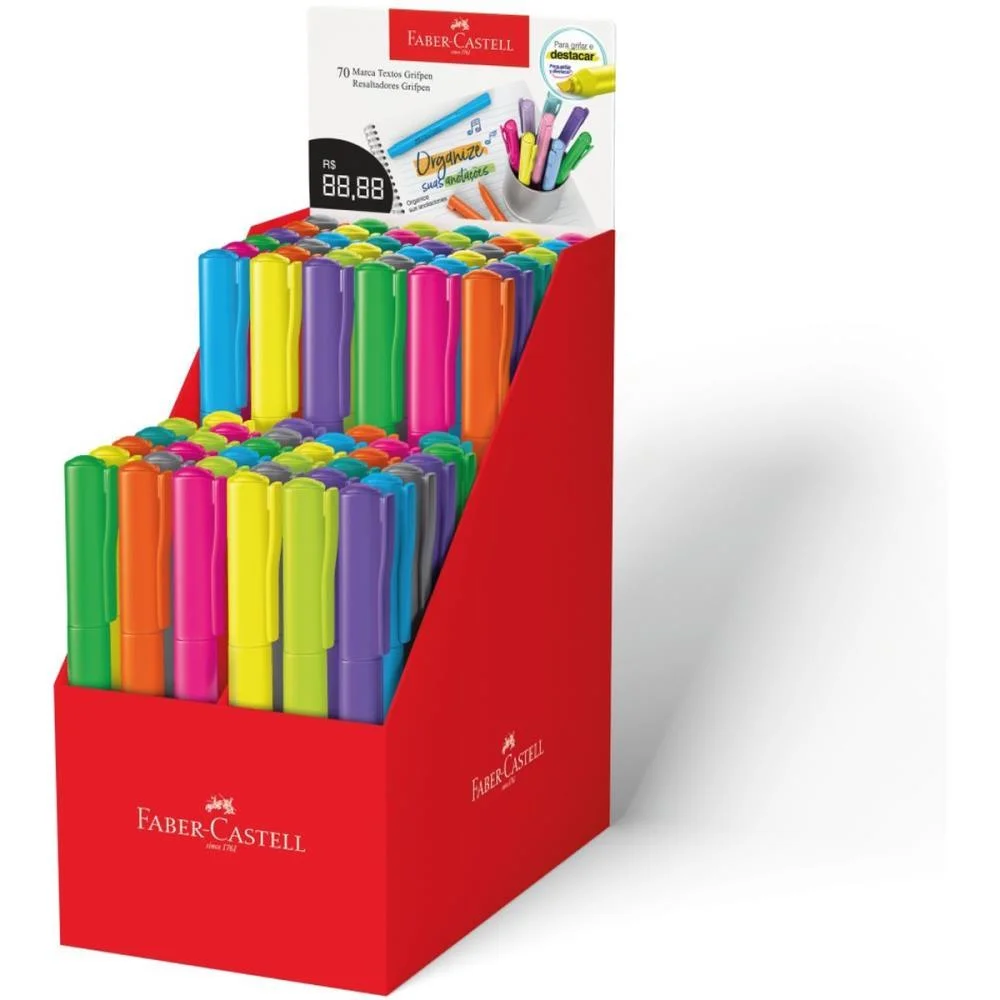 Caneta Marca Texto Grifpen Cores Neon/Pastel (S) Faber-Castell (Dp.c/70) - imagem 3