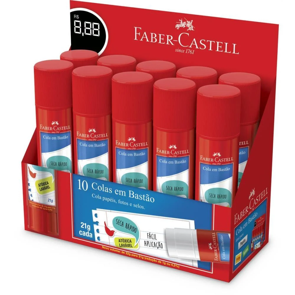 Cola Em Bastao 21G. Faber-Castell (Cx.c/10) - imagem 3