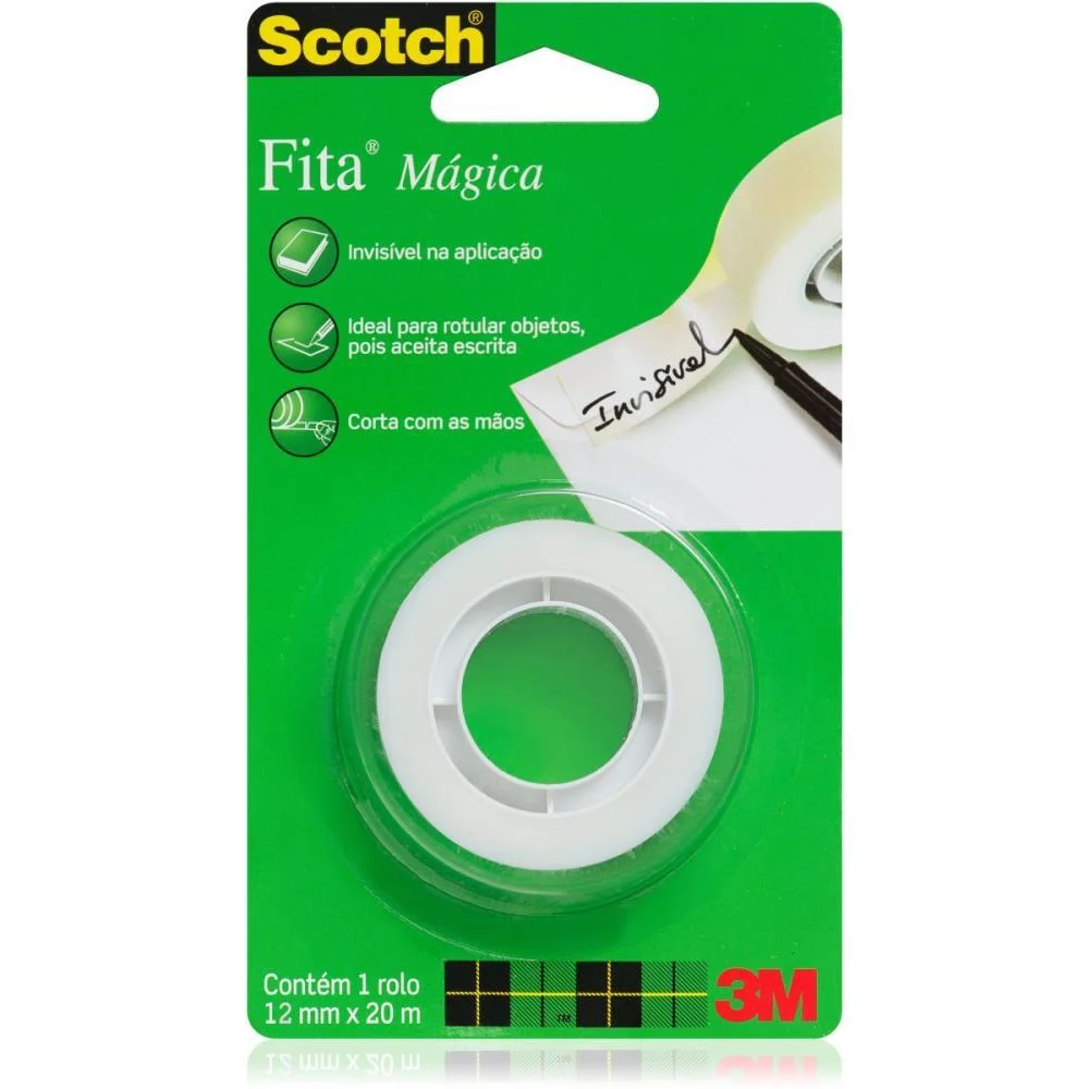 Fita Invisivel Scotch 810 12Mmx20M Corta Faci 3M (Bl.c/01) - imagem 2