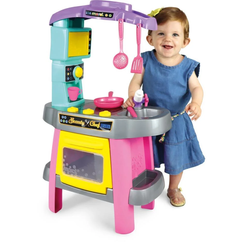 Brincando De Casinha Cozinha Beauty Chef Rosa Maral (Unidade) - imagem 3