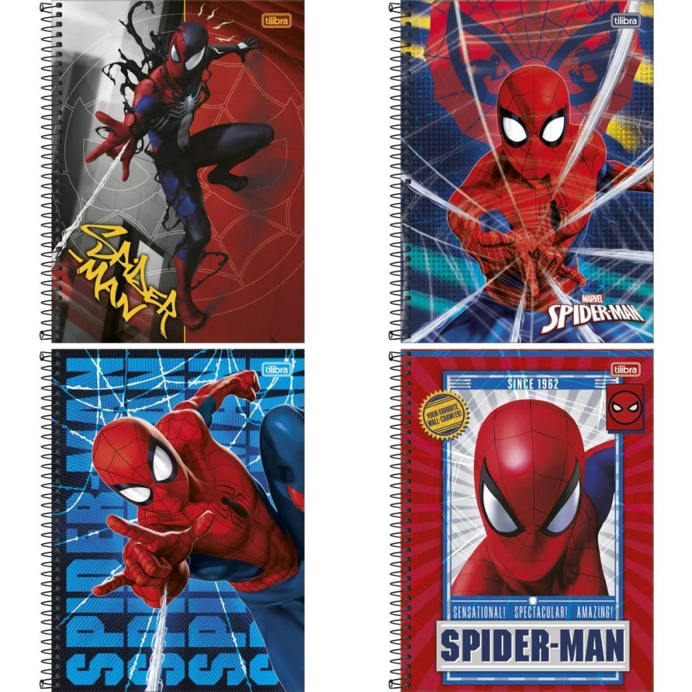 Caderno 01X1 Capa Dura Spider-Man 80Fls. Tilibra (Pct.c/04) - imagem 2
