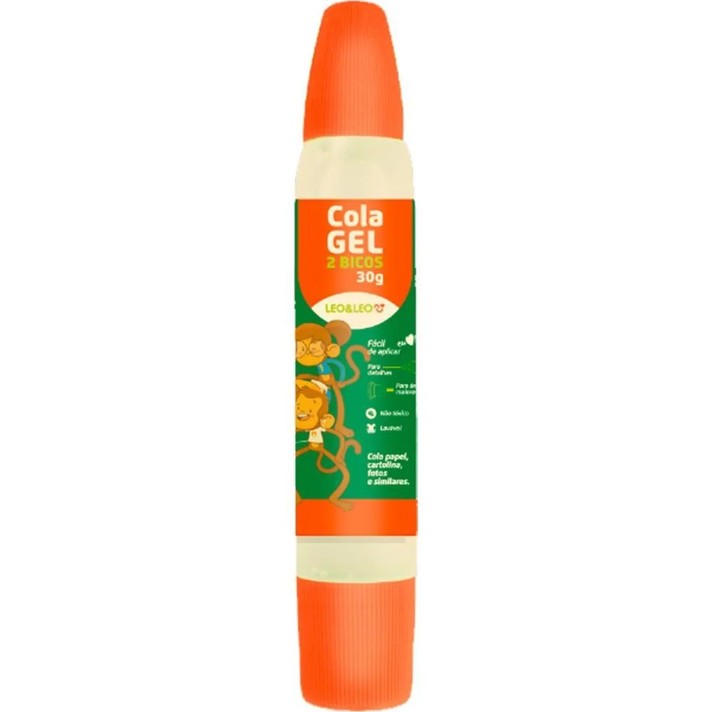 Cola Escolar Gel 2 Bicos 30G. Leonora (Cx.c/24) - imagem 2