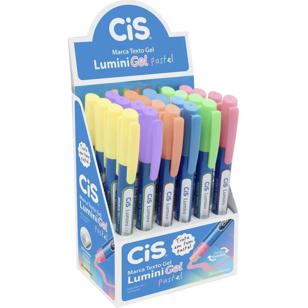 Caneta Marca Texto Gel Cis Lumini Pastel 6 Cores Sertic (Dp.c/24) - imagem 2