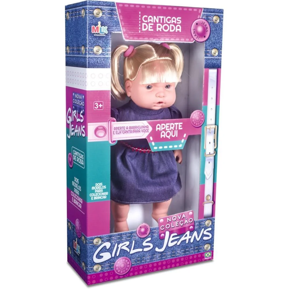 Boneca Com Mecanismo Girls Jeans 43Cm Cantigas Milk (Unidade) - imagem 3