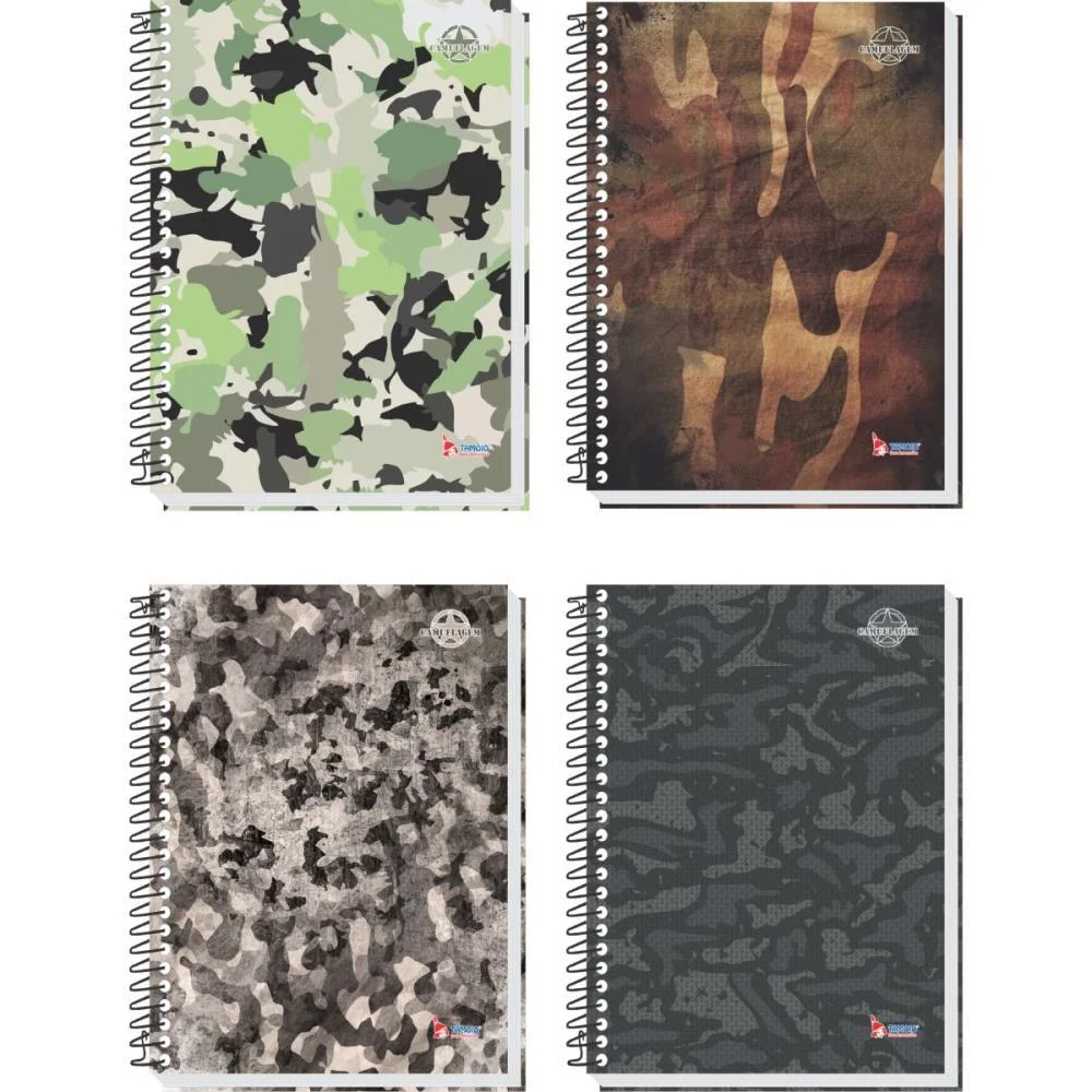 Caderno 10X1 Capa Dura Camuflagem 160 Folhas Tamoio (Pct.c/04) - imagem 3