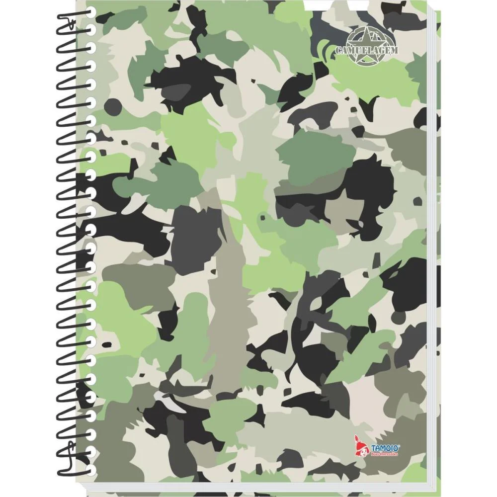 Caderno 10X1 Capa Dura Camuflagem 160 Folhas Tamoio (Pct.c/04) - imagem 4