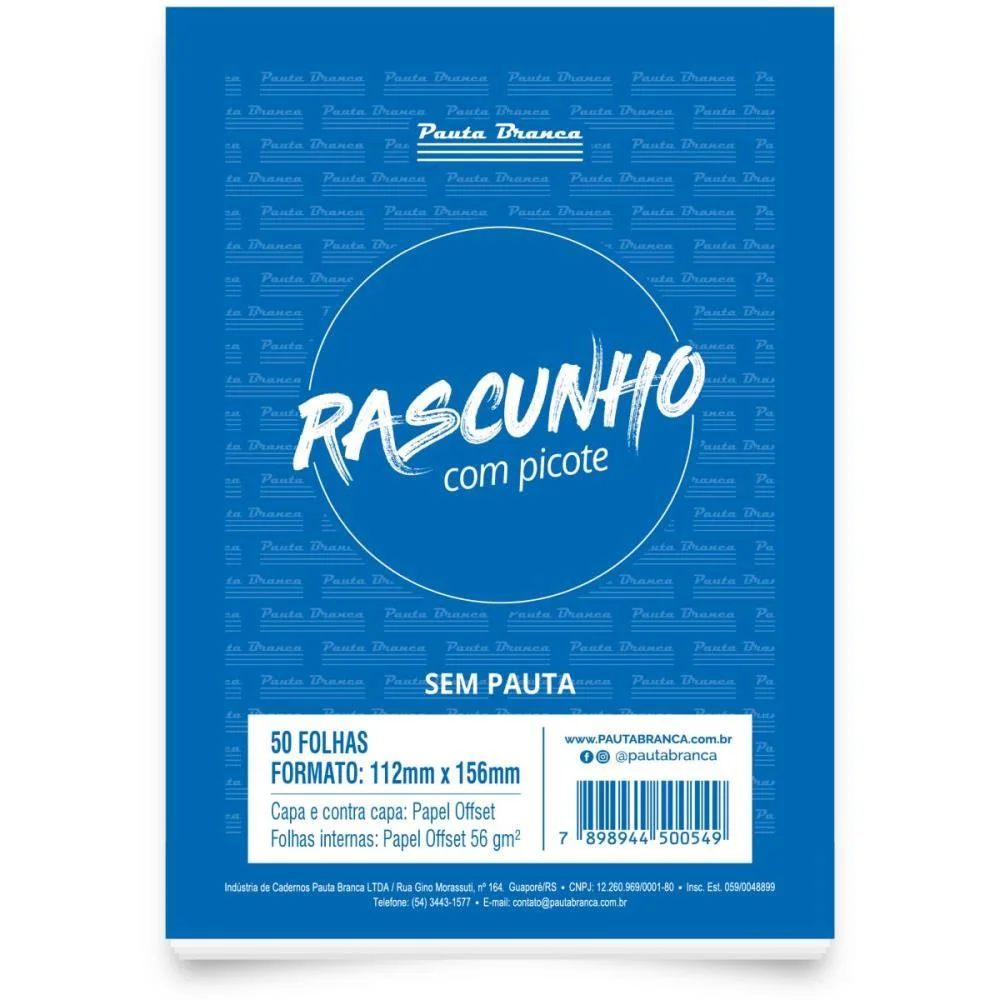 Bloco Para Rascunho C/Picote S/Pauta 112X156Mm 50F Pauta Branca (Pct.c/10) - imagem 3