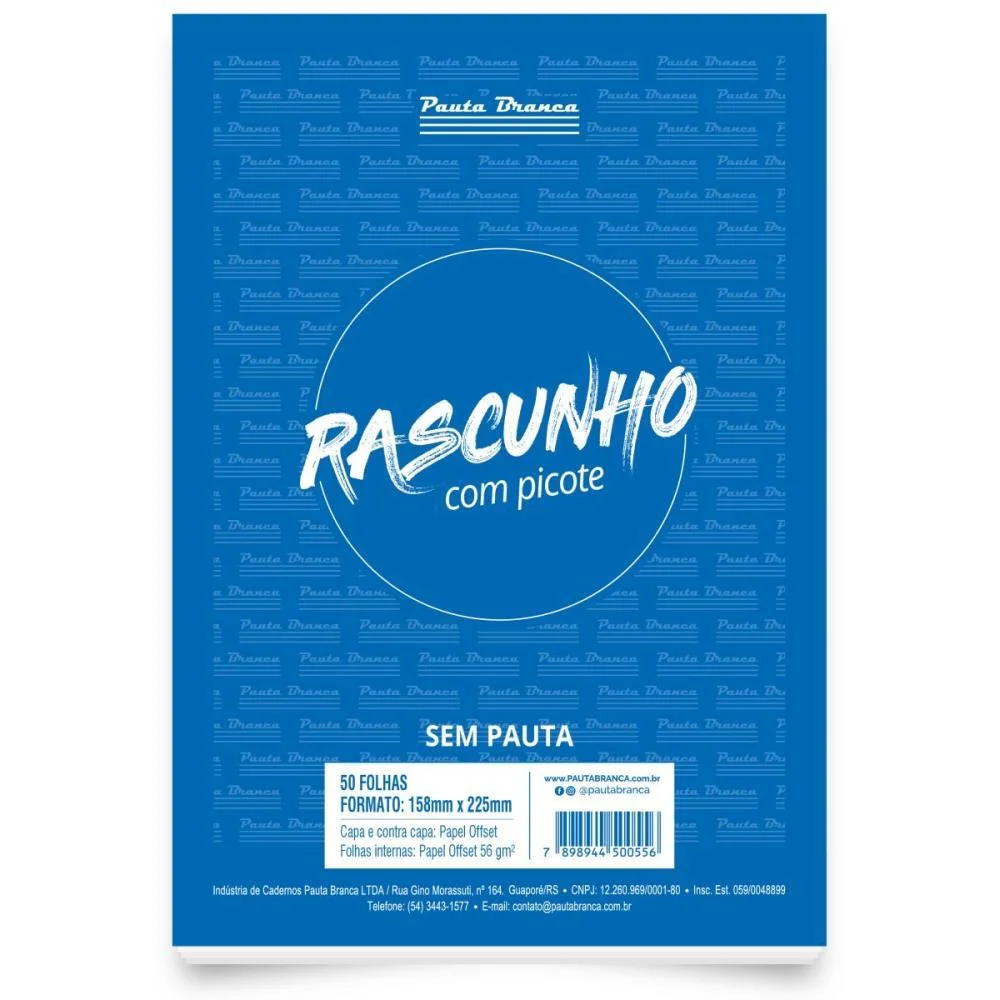 Bloco Para Rascunho C/Picote S/Pauta 158X225Mm 50F Pauta Branca (Pct.c/10) - imagem 2
