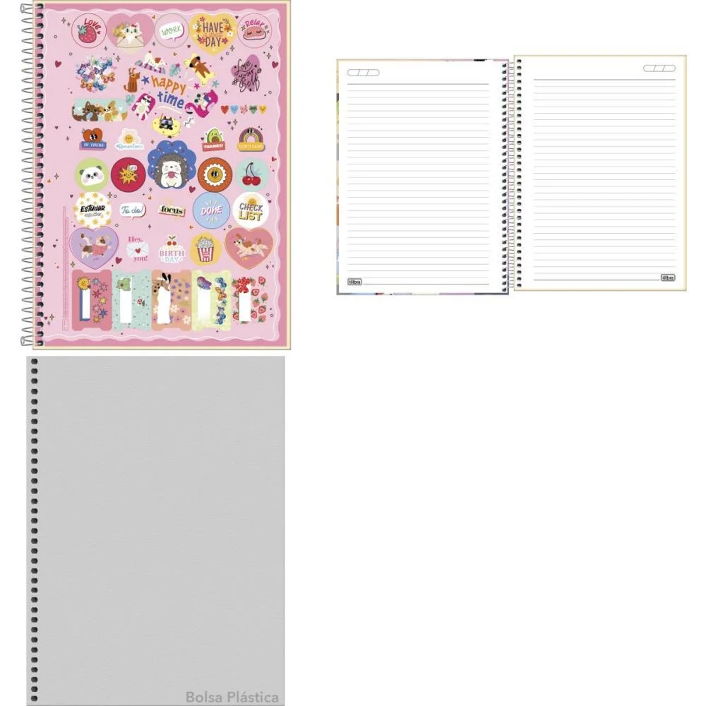 Caderno 01X1 Capa Dura Hug Me 80Fls. Tilibra (Pct.c/04) - imagem 3