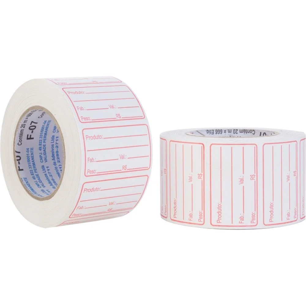 Etiqueta Para Preco F-07 Pd/Fab/Peso 50X30Mm 660Et Fitacrel (Rolo) - imagem 2