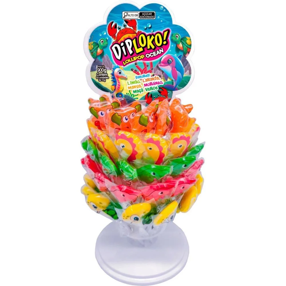 Doce Dip Loko Lollipop Oceano Danilla Foods C/ 60 Unidades - imagem 2