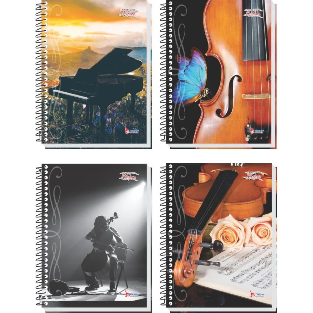 Caderno Musica 8 Capas 1/4 64 Folhas 63G. Tamoio (Pct.c/05) - imagem 2