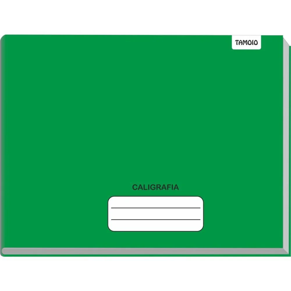 Caderno Caligrafia Capa Dura Liso 48F 1/4 Broch.horiz.verde Tamoio (Pct.c/05) - imagem 3