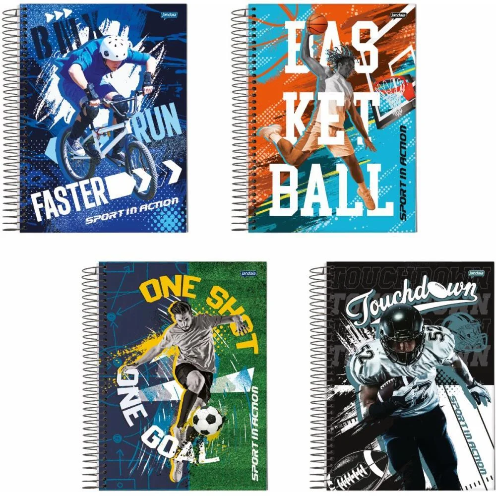 Caderno 10X1 Capa Dura Sport 160Fls. Jandaia (Pct.c/04) - imagem 2