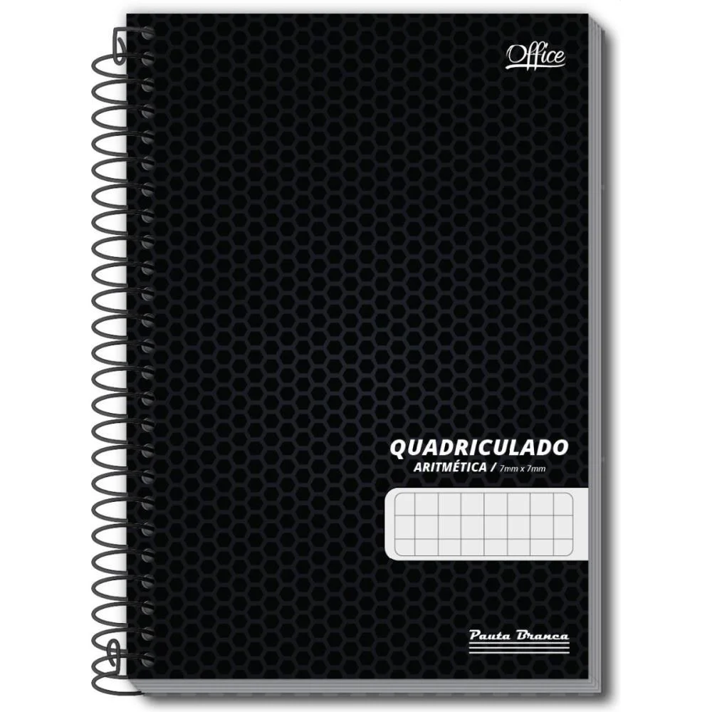 Caderno Quadriculado 1/4 07X07Mm 80F Espiral Office Cd Pauta Branca (Pct.c/05) - imagem 3