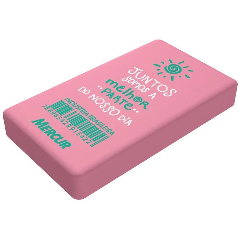 Borracha Colorida Natural Retangular Frases Mercur (Pote-30) - imagem 2