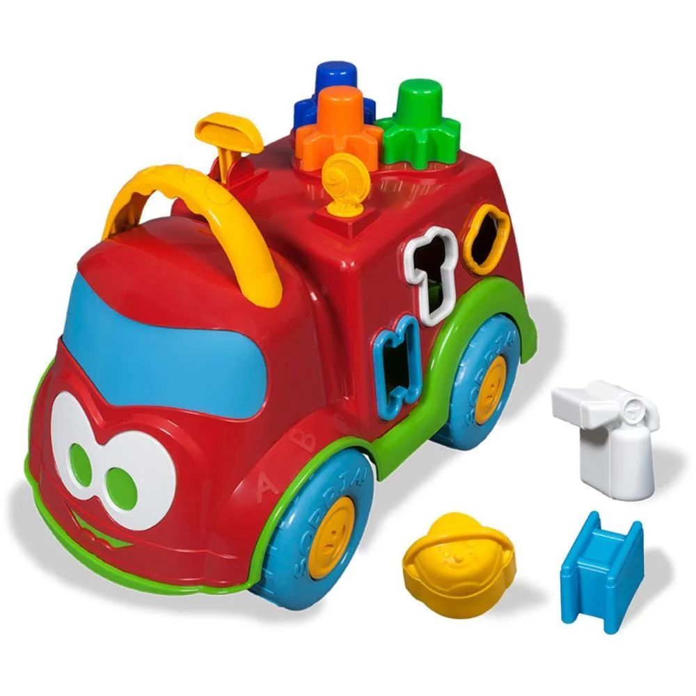 Brinquedo Educativo Bombeirinho C/Blocos Topi Sola Cardoso Toys (Unidade) - imagem 2