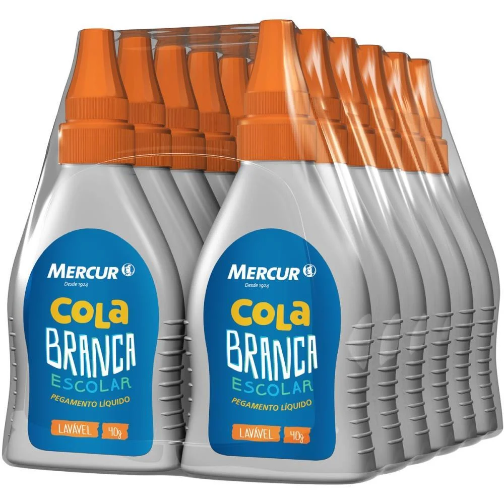 Cola Escolar 90G Branca Lavavel Mercur (Pct.c/12) - imagem 3