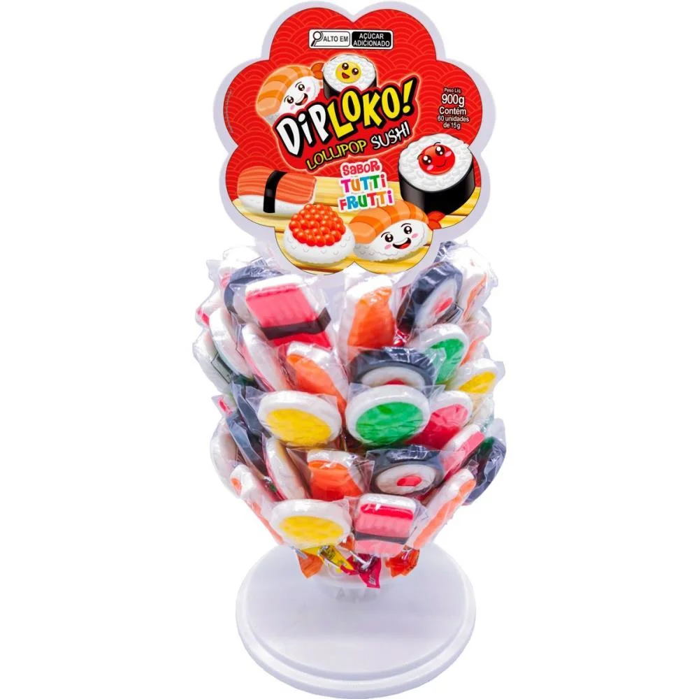 Doce Dip Loko Lollipop Sushi Danilla Foods C/ 60 Unidades - imagem 2