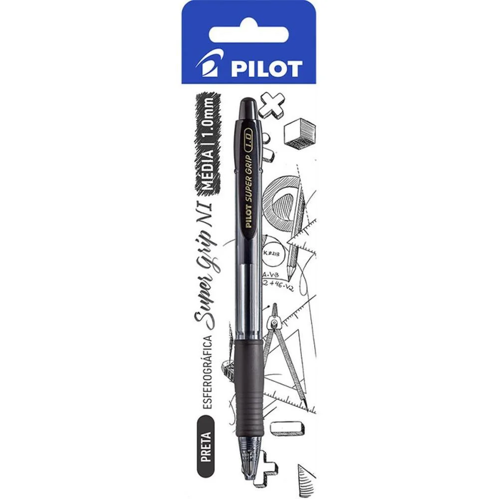 Caneta Esferografica Retratil Bpgp-Super Grip-10R 1.0 Preta Pilot (Blister) - imagem 2