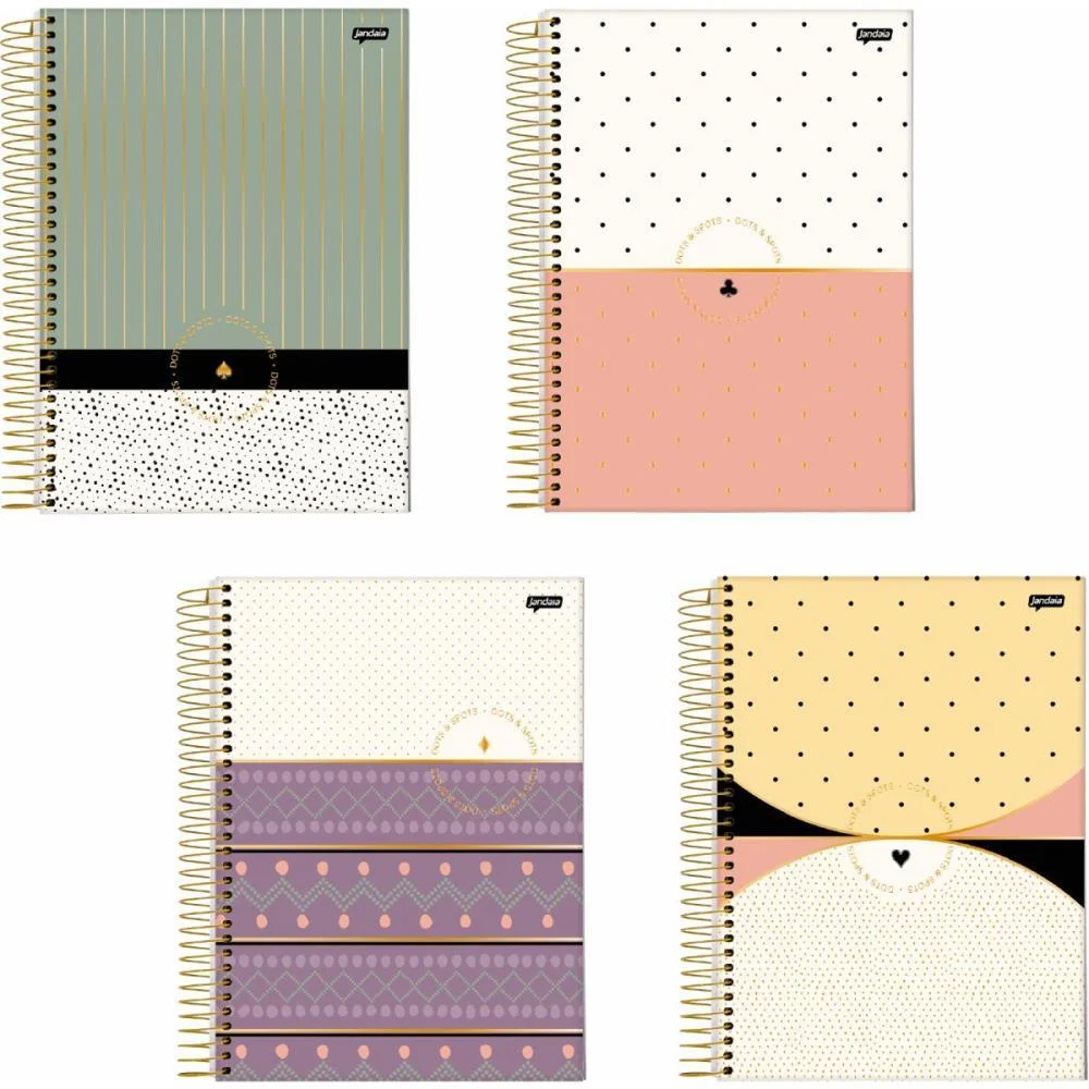 Caderno 10X1 Capa Dura Dots Spots 160Fls. I.a Jandaia (Pct.c/04) - imagem 2