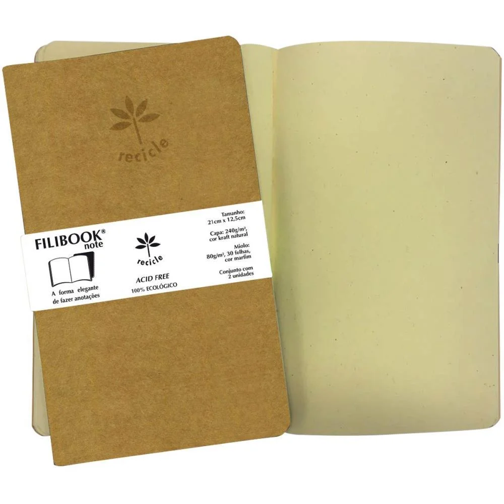 Caderneta Filibook Kraft 30Fl 21X12,5 Mf Filiperson (Pct.c/02) - imagem 2