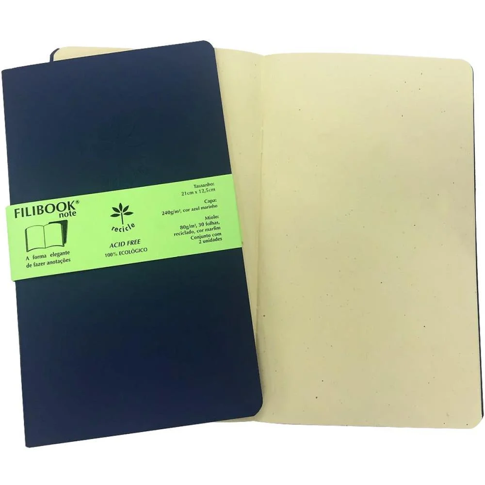 Caderneta Filibook 30Fl 21X12,5 Az/Mf Filiperson (Pct.c/02) - imagem 2