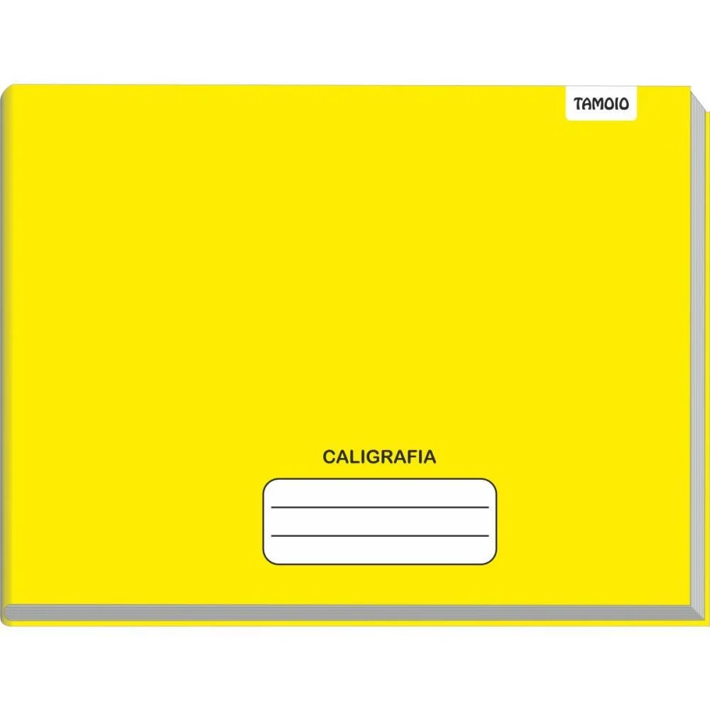Caderno Caligrafia Capa Dura Liso 96F 1/4 Broch.horiz.amar. Tamoio (Pct.c/05) - imagem 2