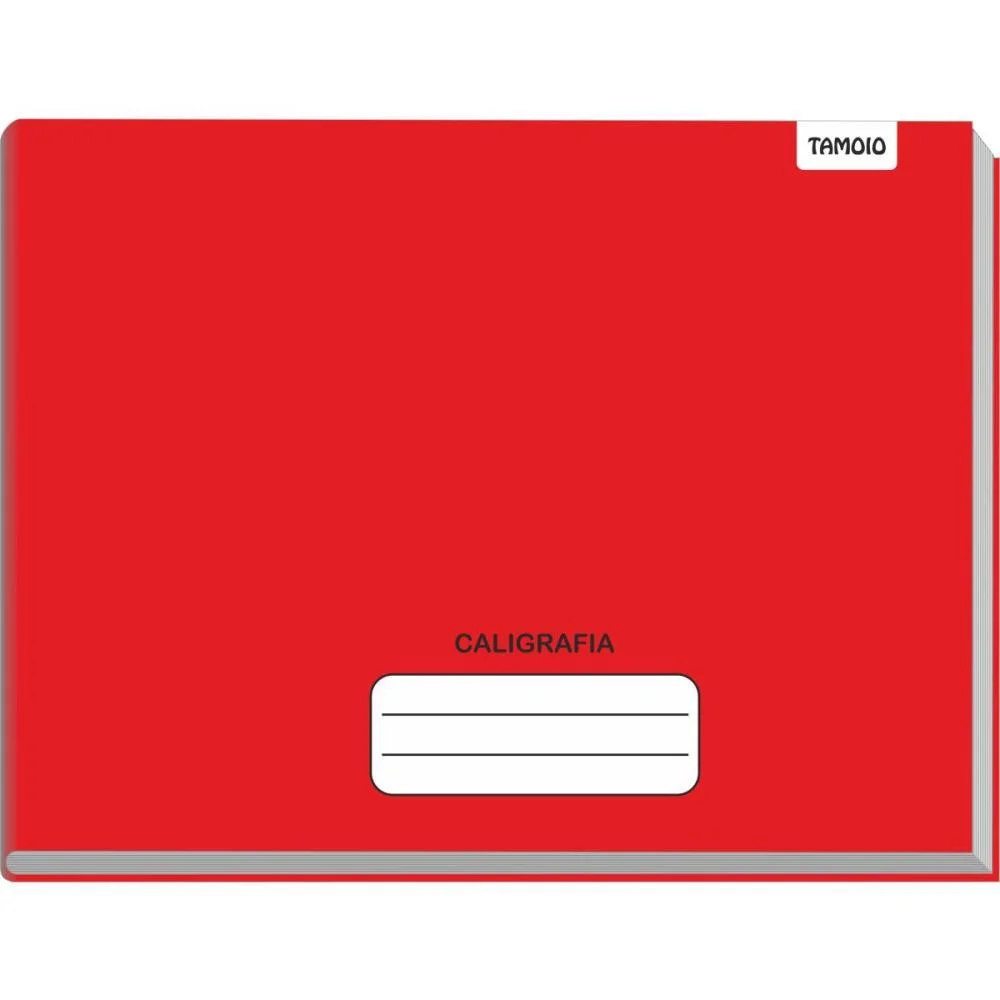 Caderno Caligrafia Capa Dura Liso 48F 1/4 Broch.horiz.verm. Tamoio (Pct.c/05) - imagem 2