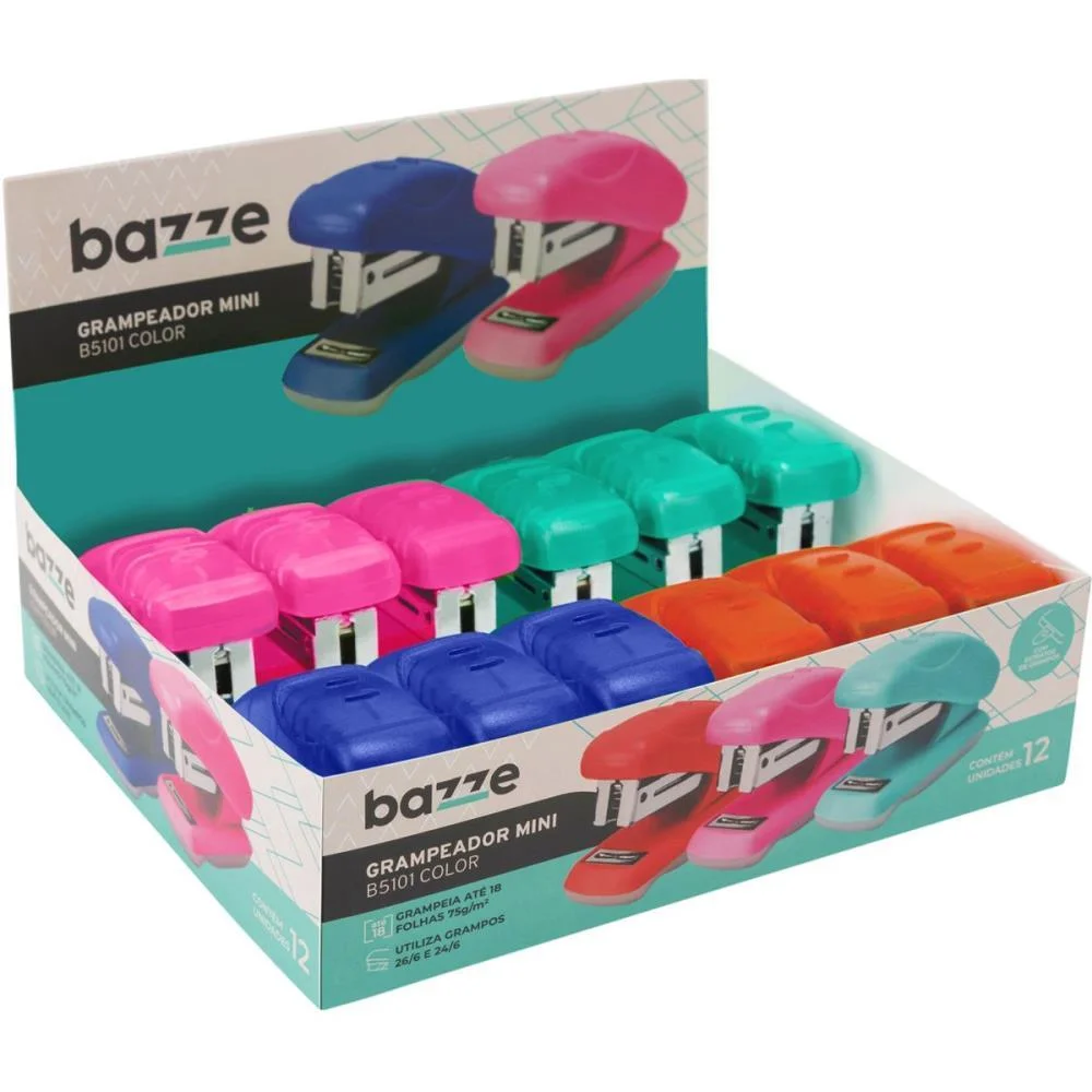 Grampeador Mini P/18Fls Bazze B5101 Color 26/6 Summit (Dp.c/12) - imagem 3