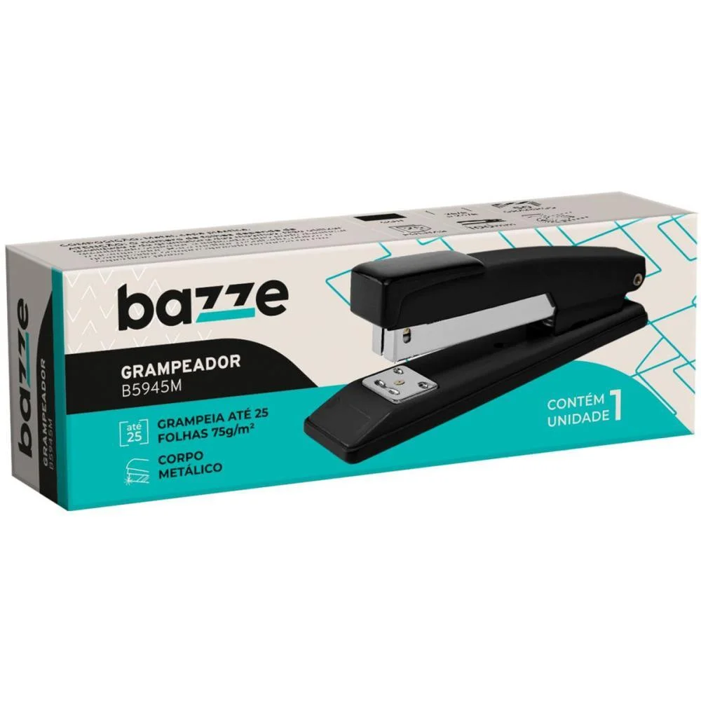 Grampeador Metal Bazze B5945M Preto 26/6 P/25F. Summit (Unidade) - imagem 3