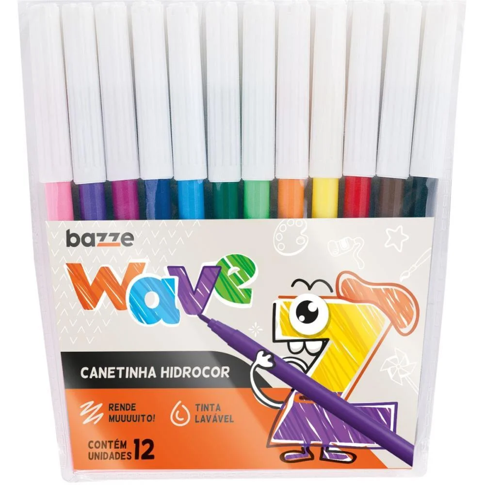 Caneta Hidrografica Bazze Wave 12 Cores Summit (Pct.c/12) - imagem 4