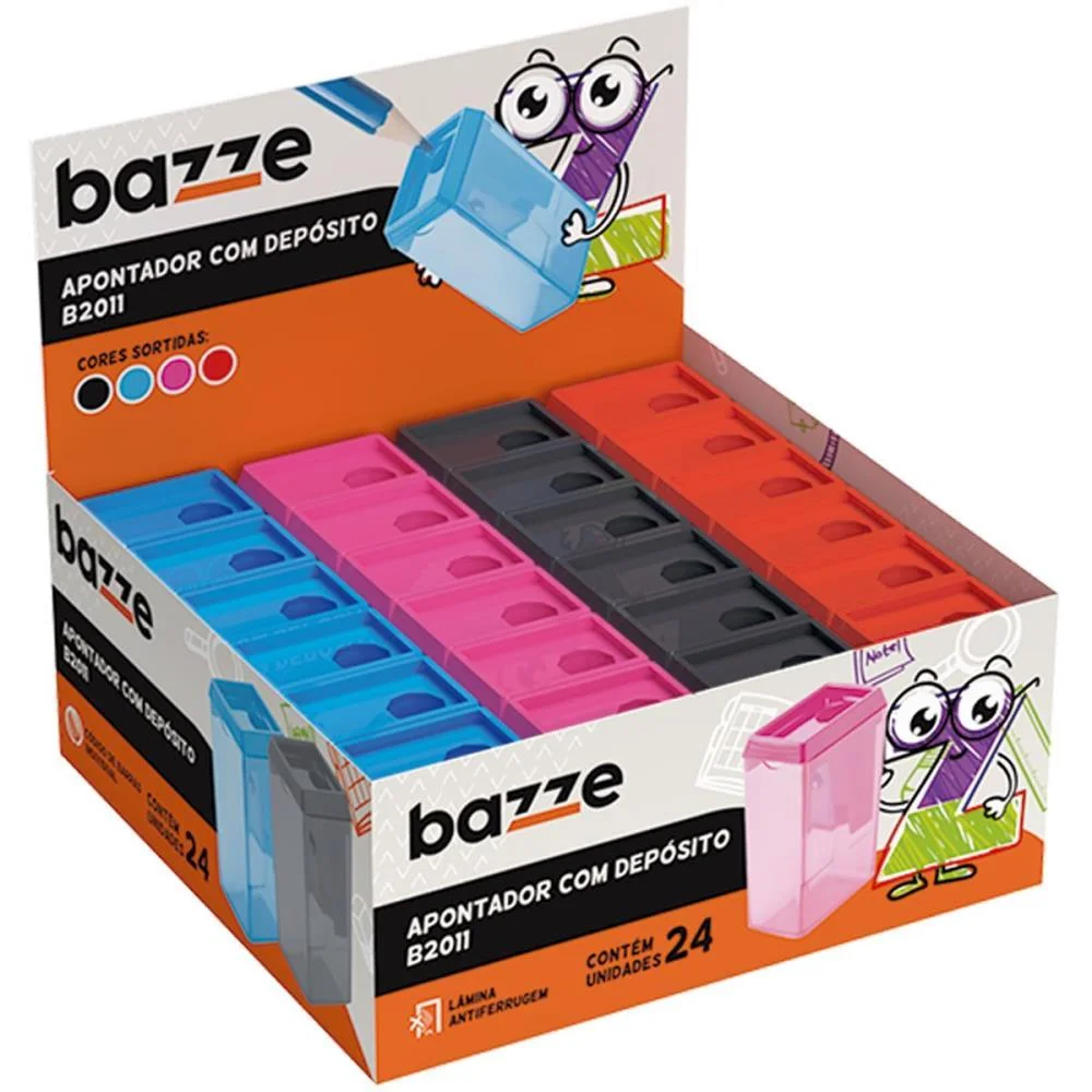 Apontador Com Deposito Bazze B2011 Cores Sortidas Summit (Cx.c/24) - imagem 2