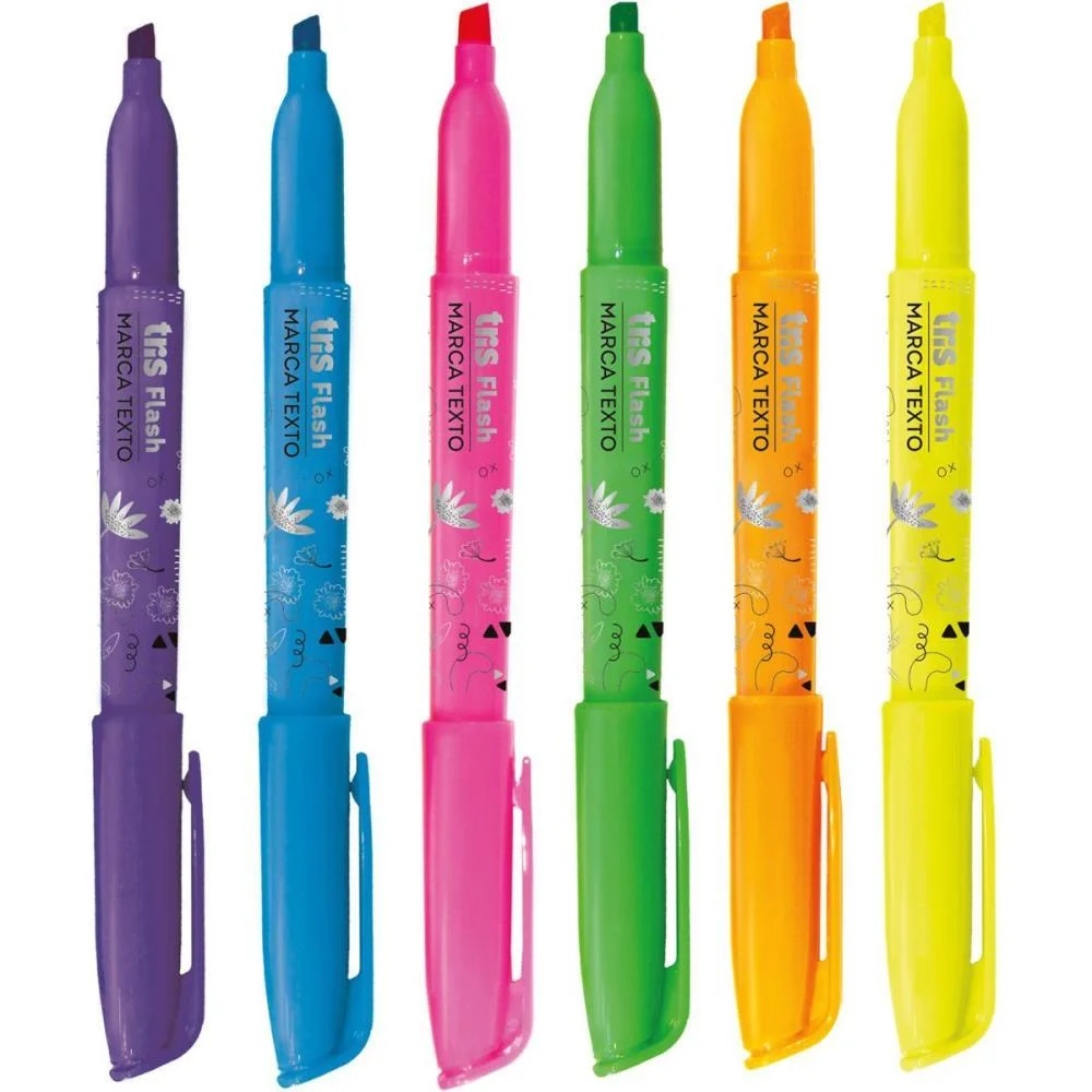 Caneta Marca Texto Tris Flash 6 Cores Neon Summit (Pote-24) - imagem 3