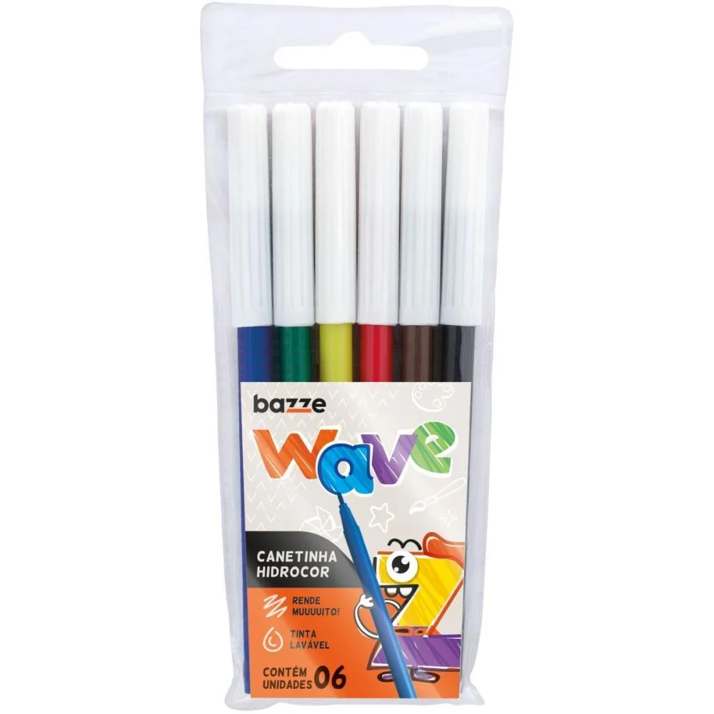 Caneta Hidrografica Bazze Wave 6 Cores Summit (Pct.c/24) - imagem 2