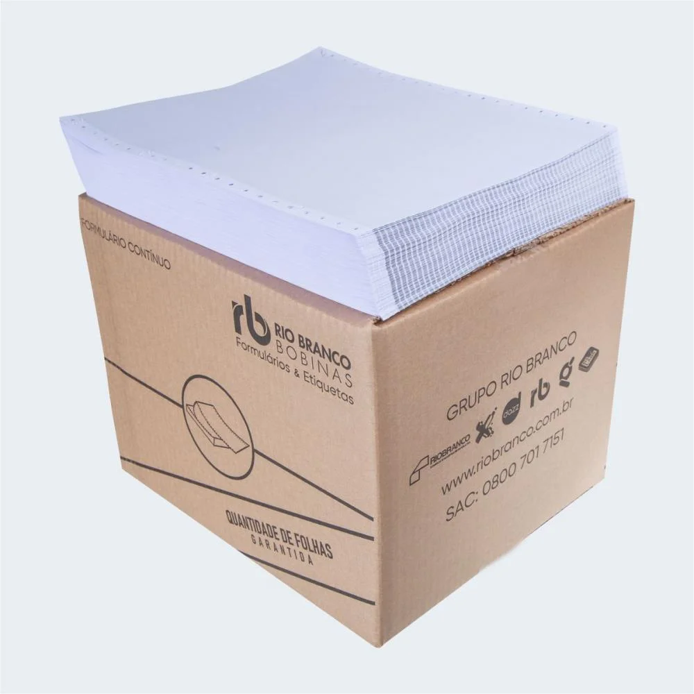 Formulario Continuo Razao 1 Via 80 Colunas 56G Branco Rio Branco Bobinas (Cx.c/6000) - imagem 3