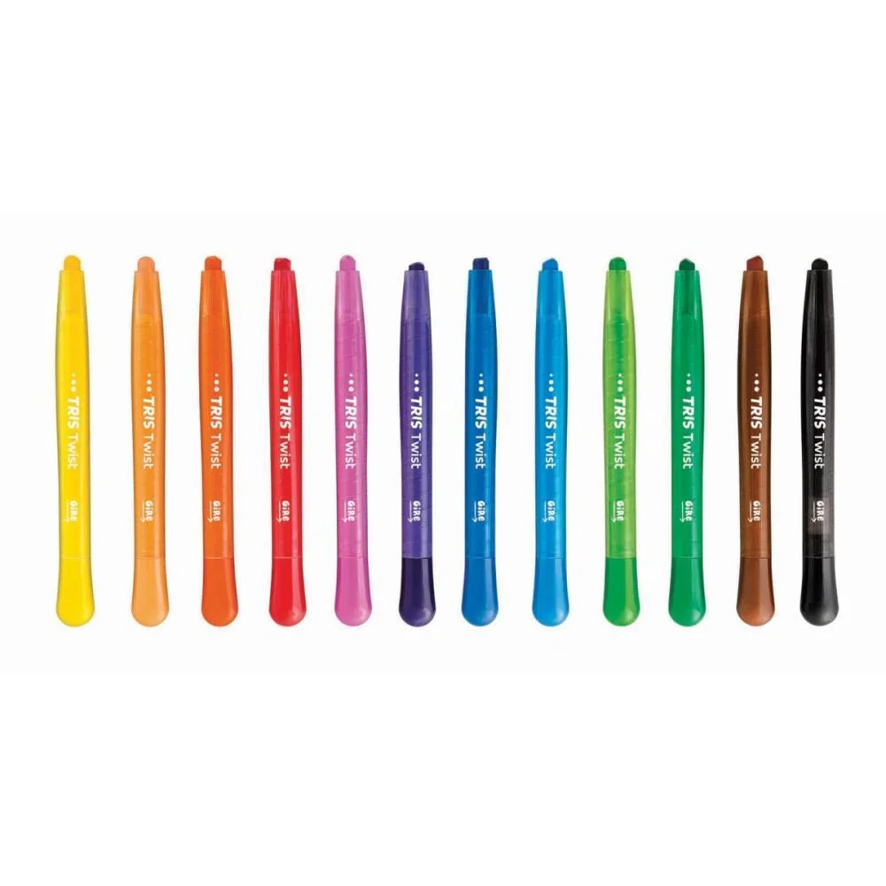 Giz De Cera Fino Retratil New Twist 12 Cores Summit (Unidade) - imagem 3