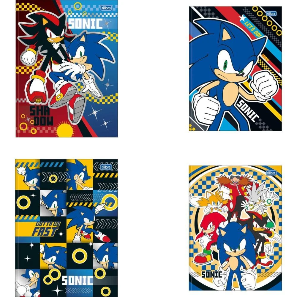 Caderno Brochurao Capa Dura Sonic 80Fls. Tilibra (Pct.c/05) - imagem 2