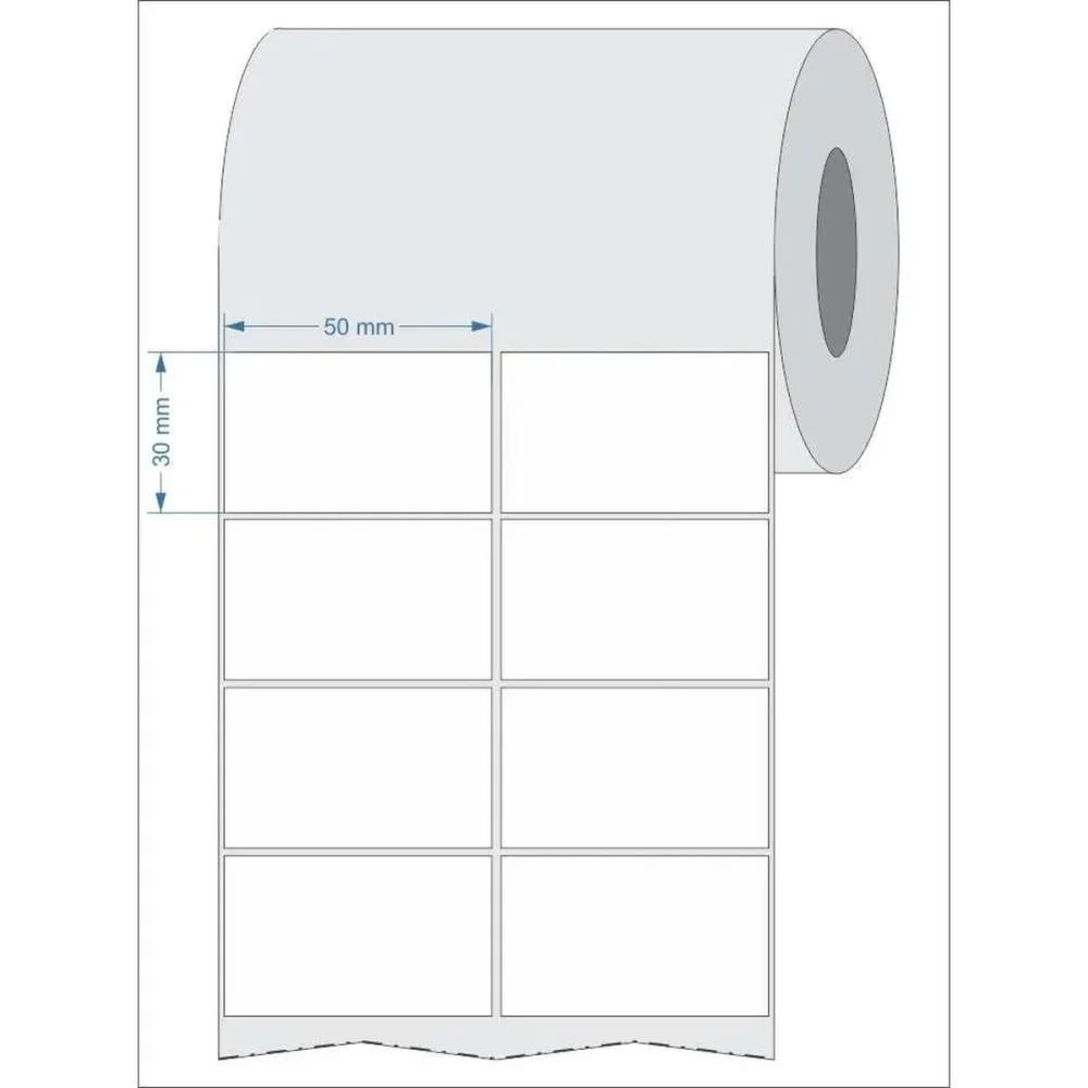 Etiqueta Para Codigo De Barras Couche 50X30X30M 2Carreiras Creative (Rolo) - imagem 2