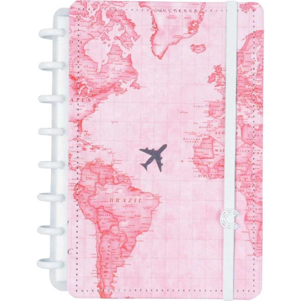 Caderno Inteligente A5 Mapa Mundi Rosa By Gocase 80Fl Caderno Inteligente (Unidade) - imagem 2