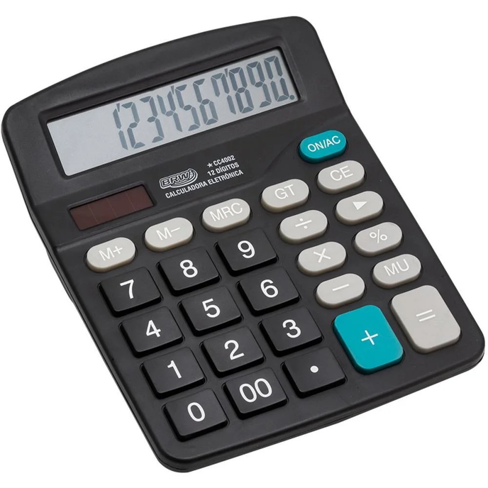 Calculadora De Mesa 12 Dig. 18X14X4Cm Preta Brw (Unidade) - imagem 2